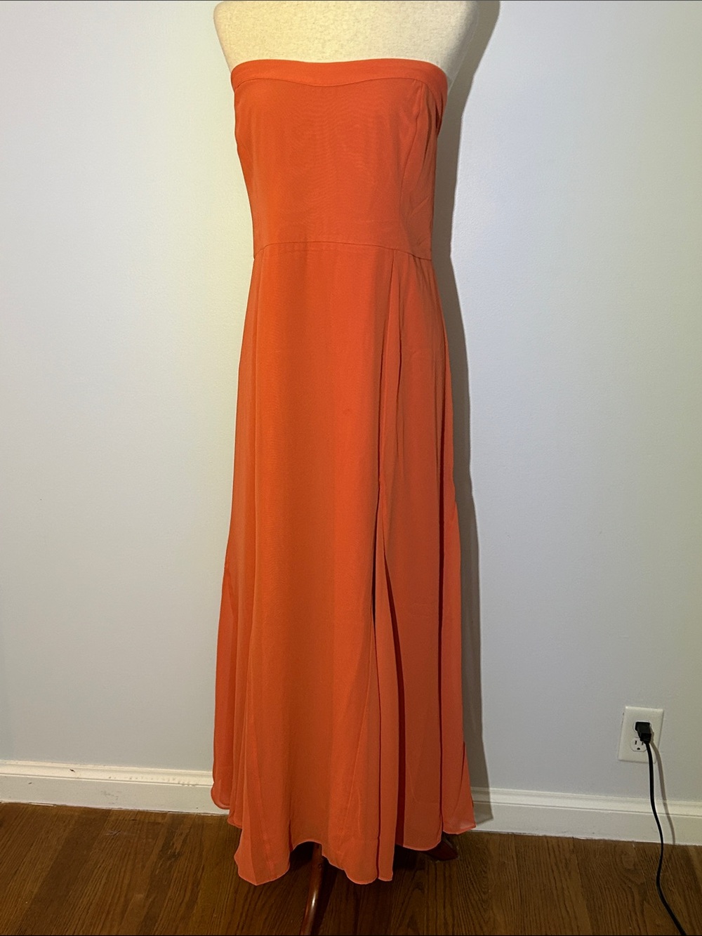 NWT ABERCROMBIE Camille Godet Strapless Dress Orange Coquette Fairy Size XLT